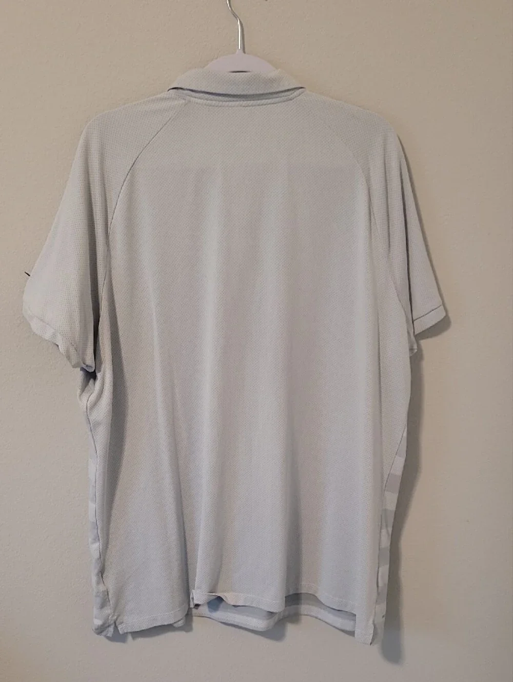 Nike Light Gray Striped Polo with Red Razorback Patch